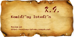 Komlósy István névjegykártya